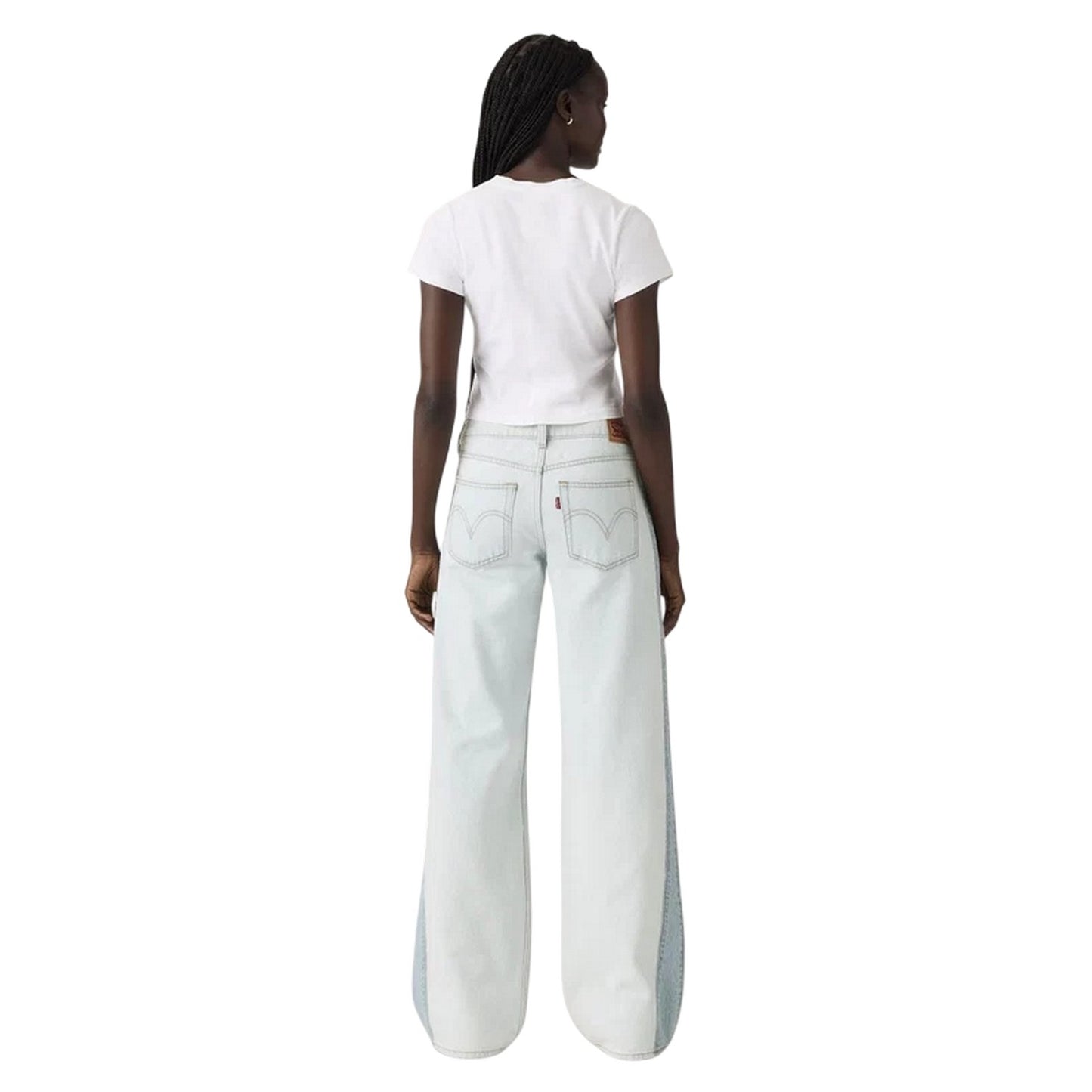 Stripe Hype - Back - Levis Womens-Ladies Side Stripe Low Rise Wide Leg Jeans