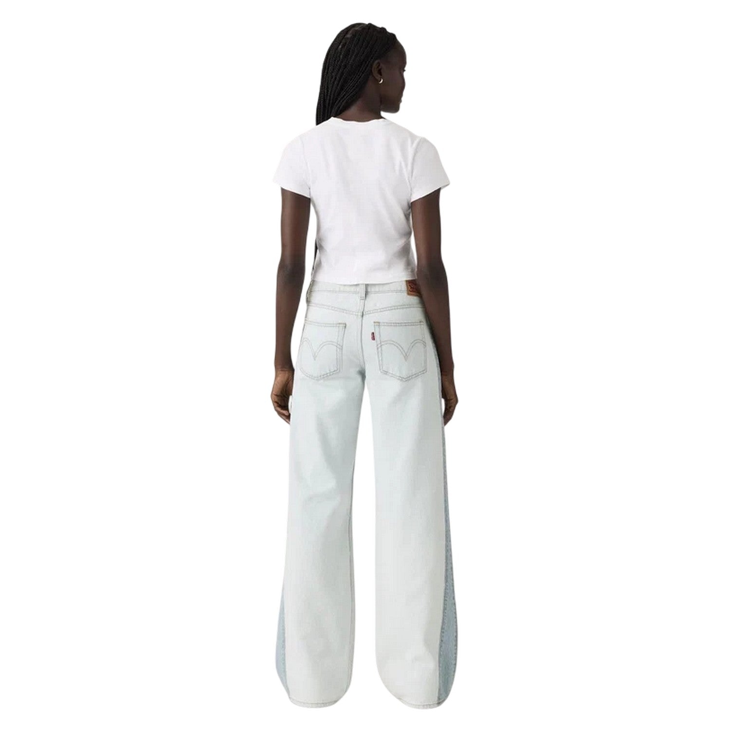 Stripe Hype - Back - Levis Womens-Ladies Side Stripe Low Rise Wide Leg Jeans