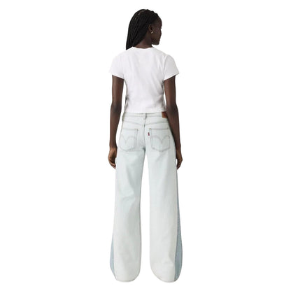 Stripe Hype - Back - Levis Womens-Ladies Side Stripe Low Rise Wide Leg Jeans