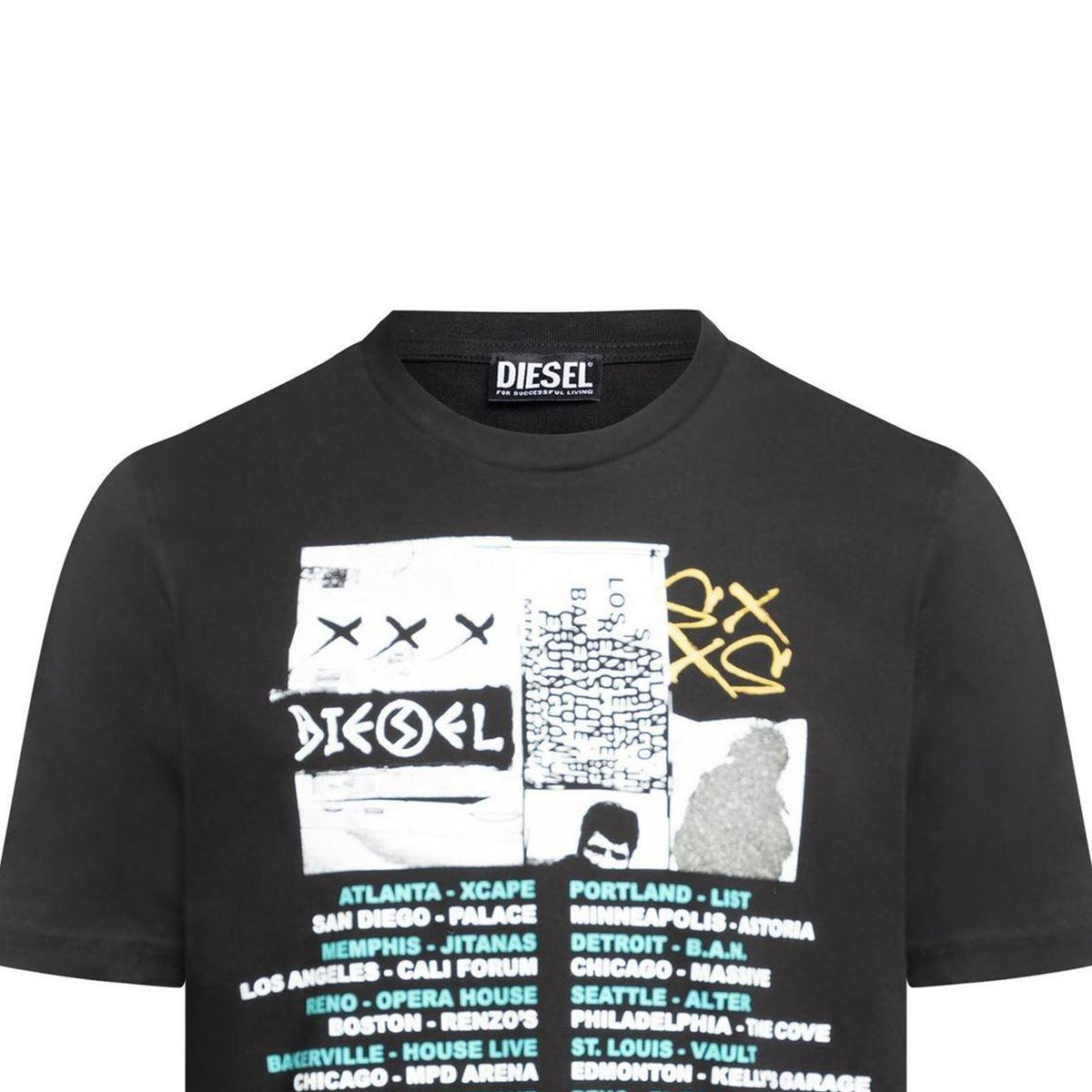 Caviar - Side - Diesel Mens Just Rock Graphic Print Regular T-Shirt