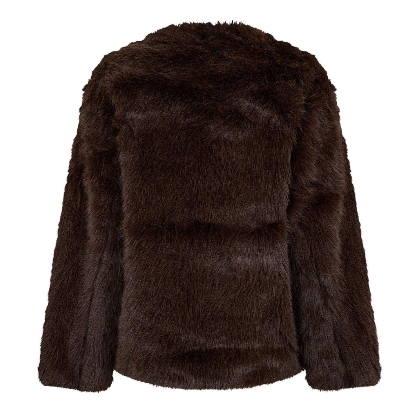 Brown - Back - 4th & Reckless Womens-Ladies Jackie Faux Fur Jacket