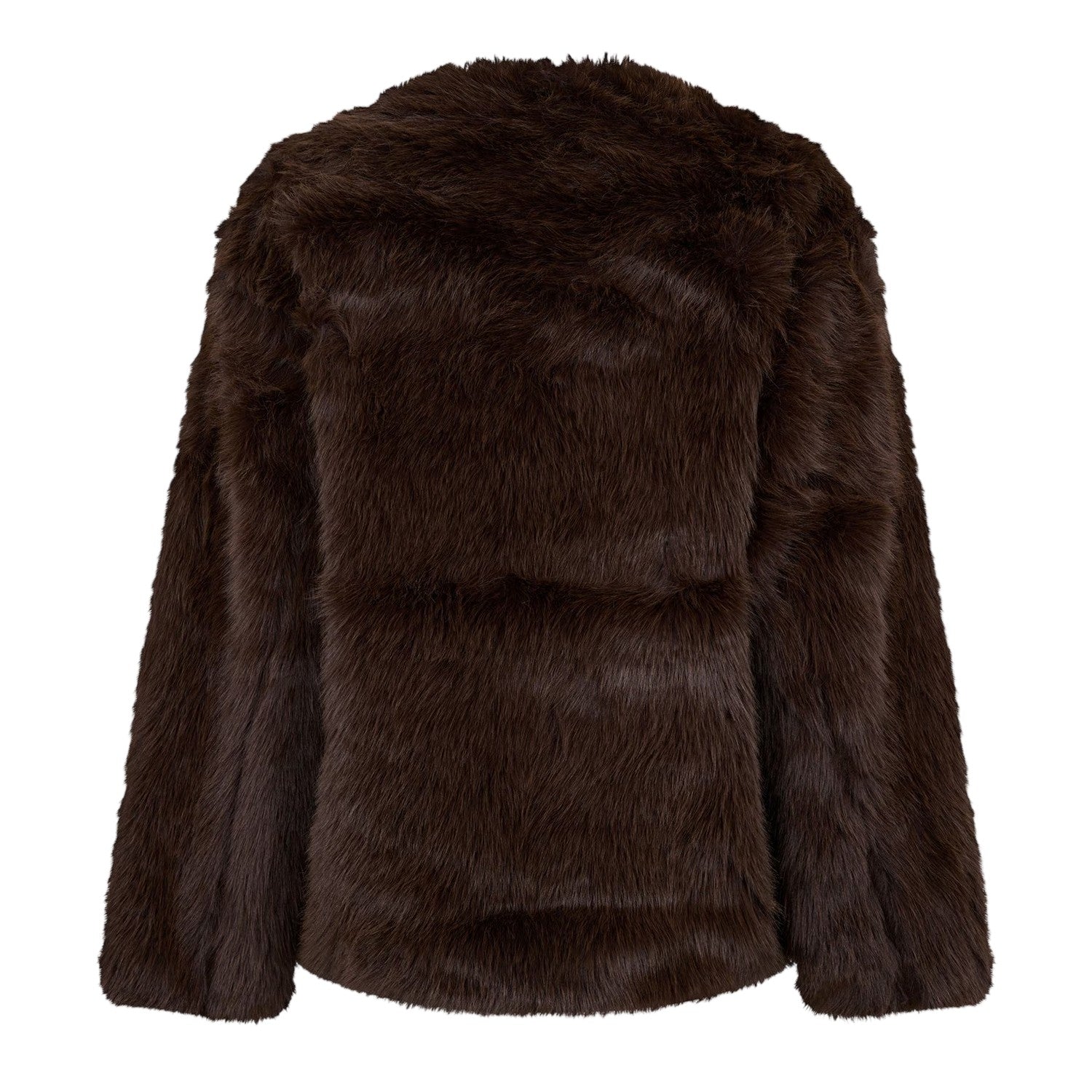 Brown - Back - 4th & Reckless Womens-Ladies Jackie Faux Fur Jacket