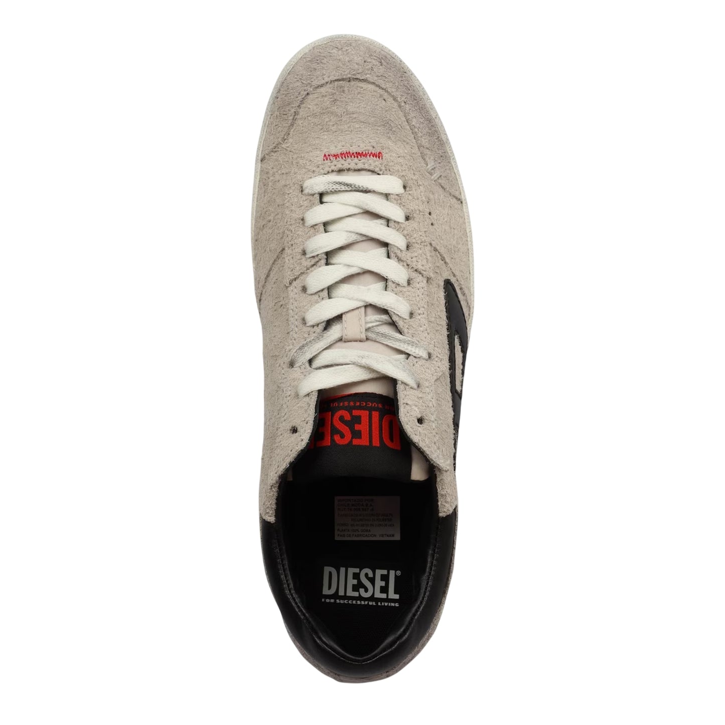 Antique White - Side - Diesel Mens S-Leroji Leather Trainers