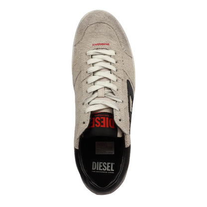 Antique White - Side - Diesel Mens S-Leroji Leather Trainers
