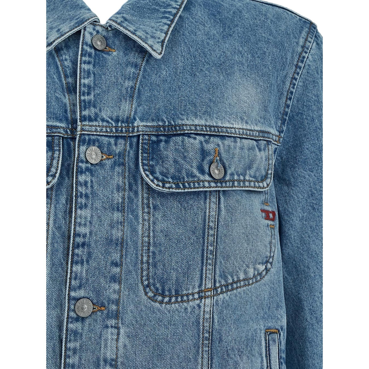 Blue Denim - Side - Diesel Mens Barcy Denim Jacket