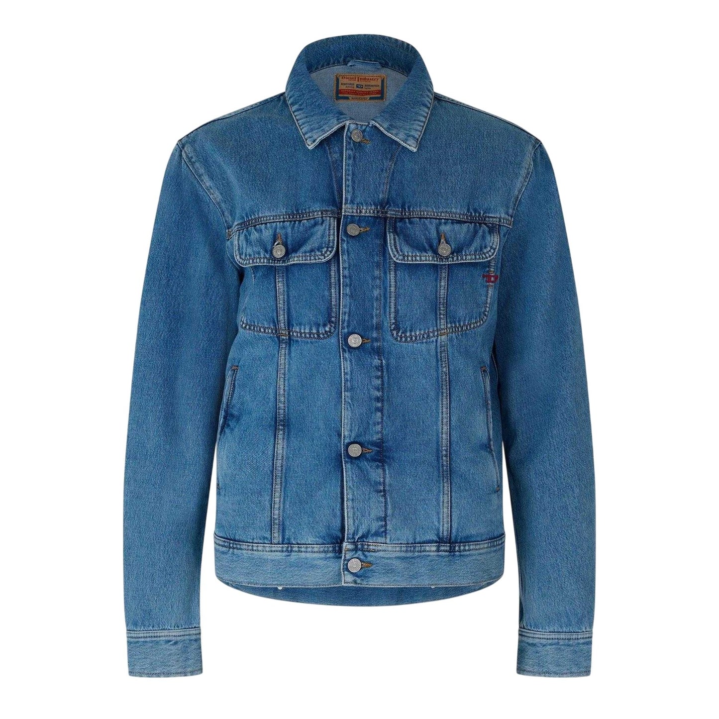 Blue Denim - Front - Diesel Mens Barcy Denim Jacket
