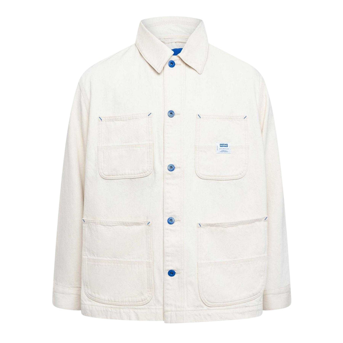 Light Beige - Front - Boss Mens Lisimba Denim Jacket