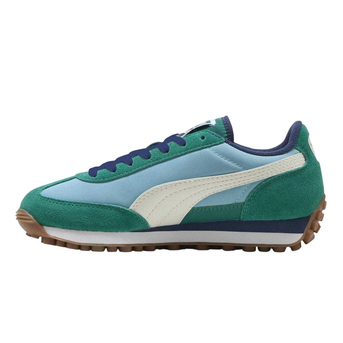Aqua-Vaporous Grey - Side - Puma Childrens-Kids Easy Rider Suede Trainers