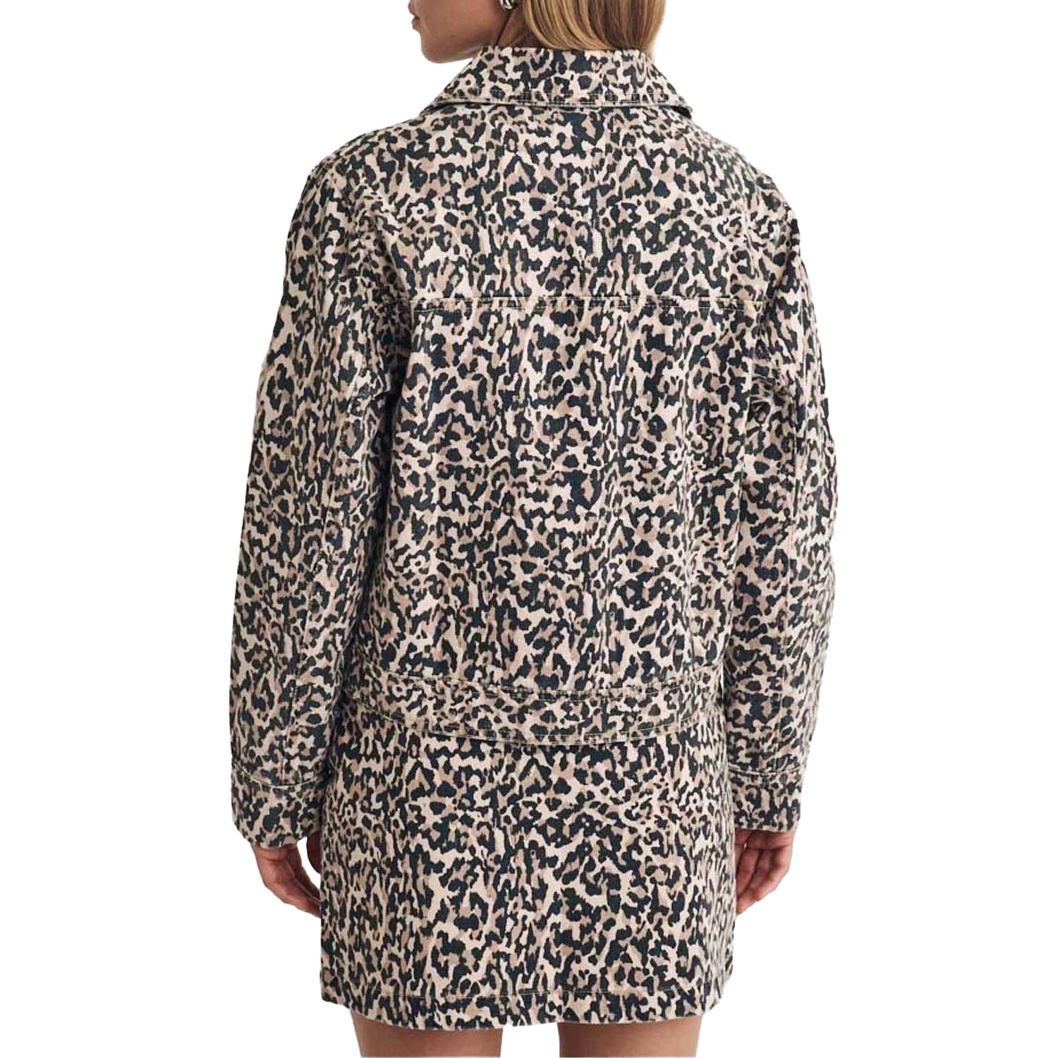 Brown - Back - Nobody´s Child Womens-Ladies Frankie Leopard Print Denim Jacket