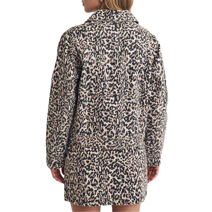 Brown - Back - Nobody´s Child Womens-Ladies Frankie Leopard Print Denim Jacket