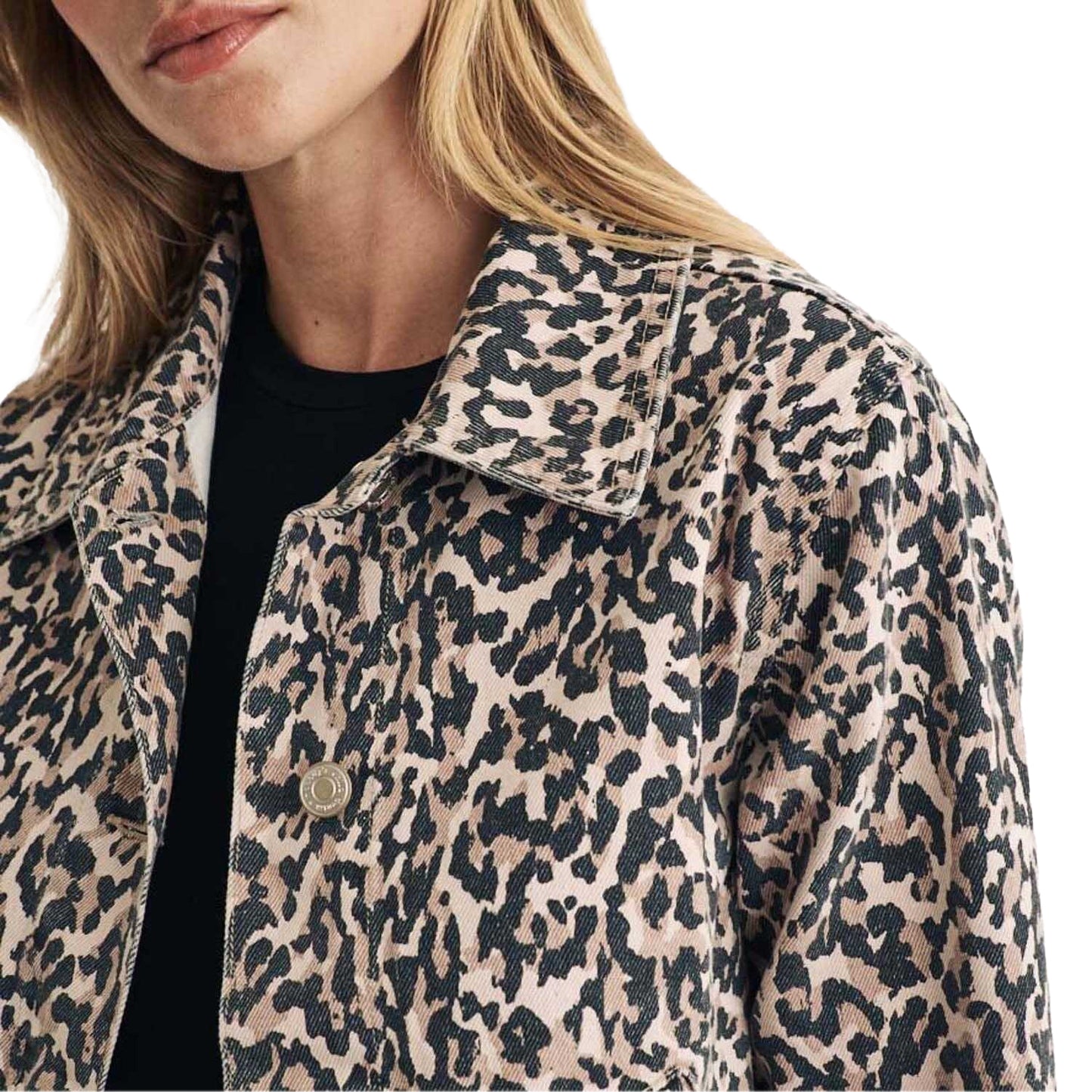 Brown - Side - Nobody´s Child Womens-Ladies Frankie Leopard Print Denim Jacket