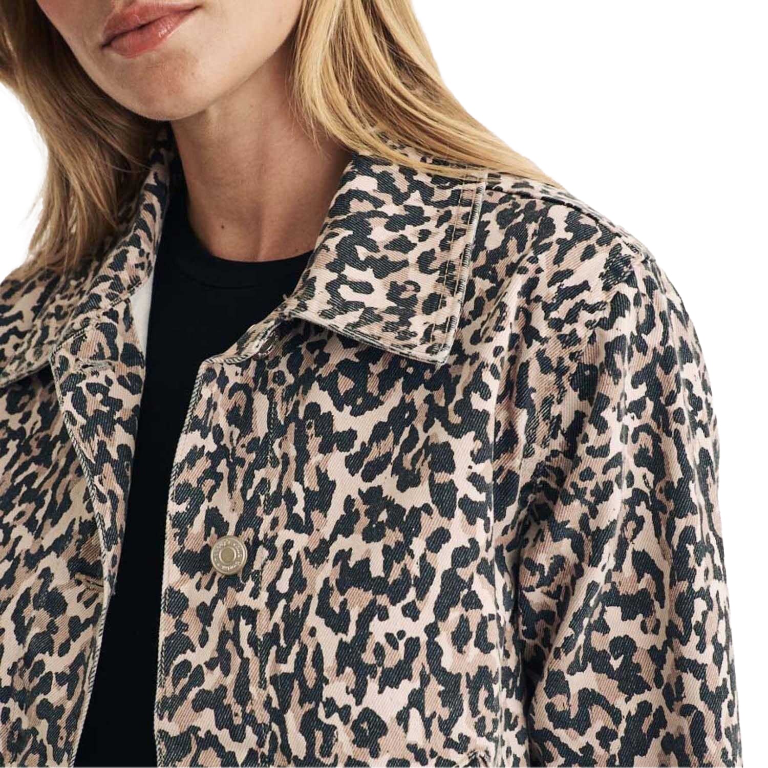 Brown - Side - Nobody´s Child Womens-Ladies Frankie Leopard Print Denim Jacket