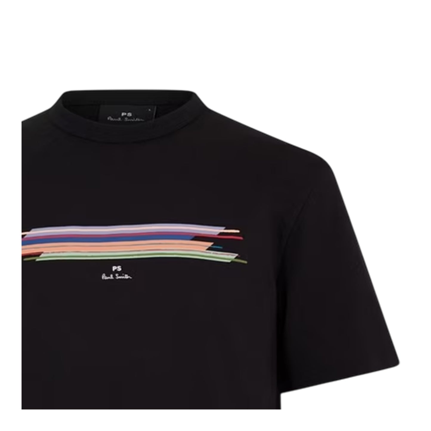 Black - Side - Paul Smith Mens Striped Logo T-Shirt