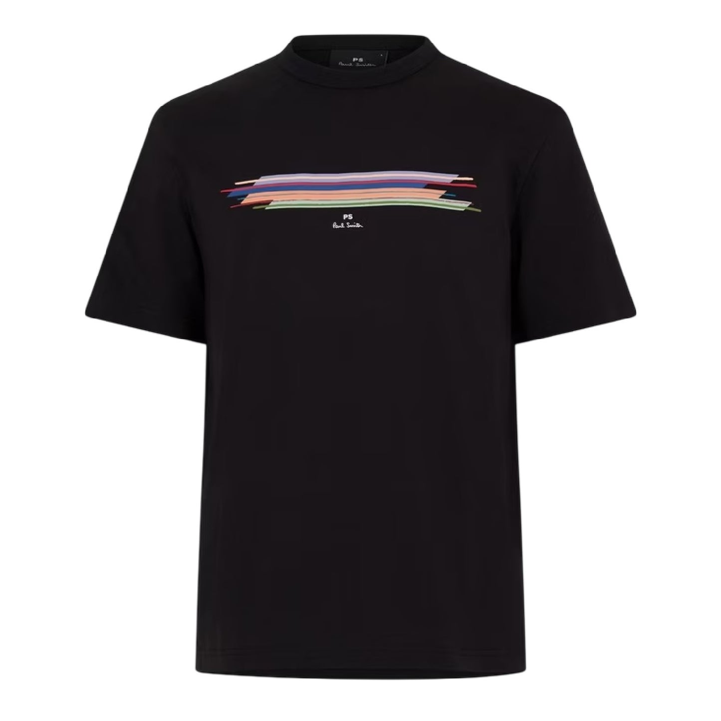 Black - Front - Paul Smith Mens Striped Logo T-Shirt