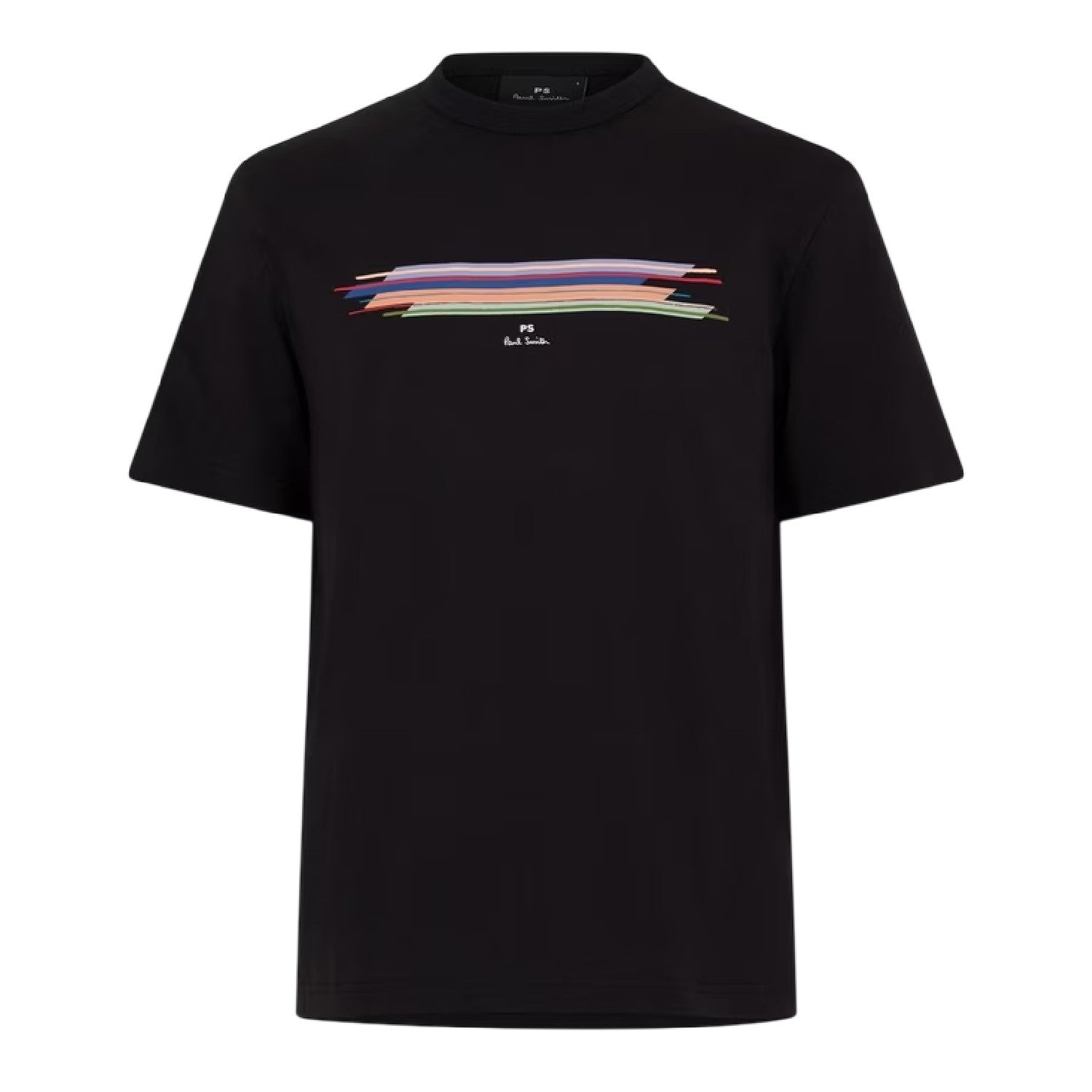 Black - Front - Paul Smith Mens Striped Logo T-Shirt