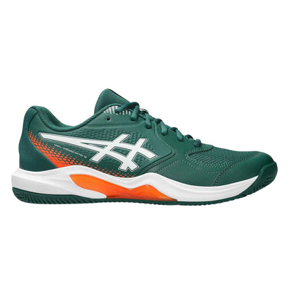 Green - Front - Asics Mens Dedicate 9 Leather Trainers