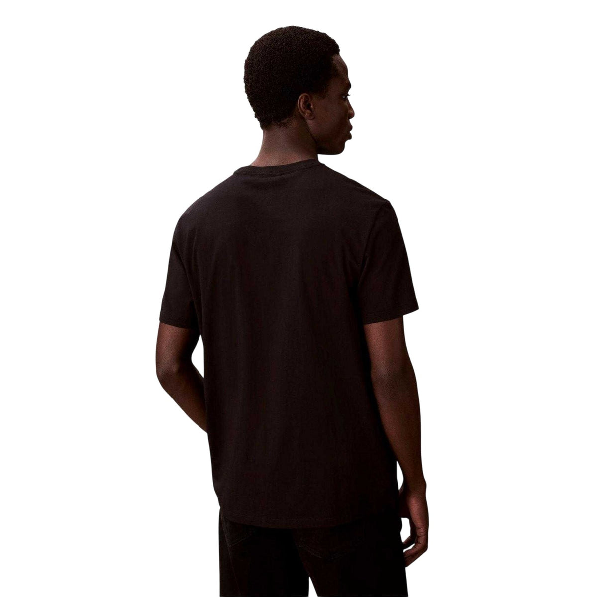 Black - Back - Calvin Klein Mens Micro Logo T-Shirt