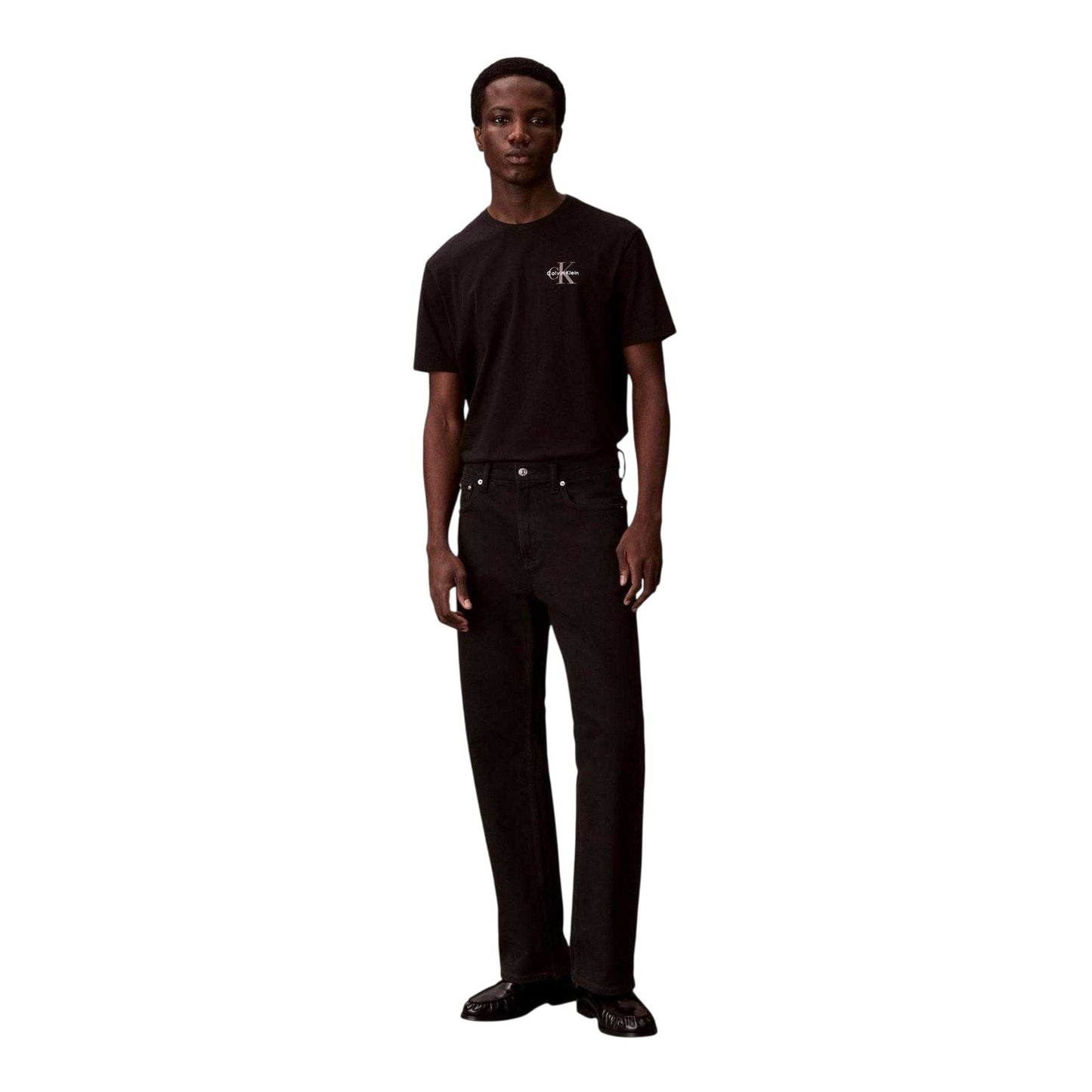 Black - Lifestyle - Calvin Klein Mens Micro Logo T-Shirt