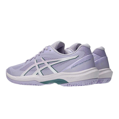 White - Front - Asics Womens-Ladies Hunter Badminton Trainers