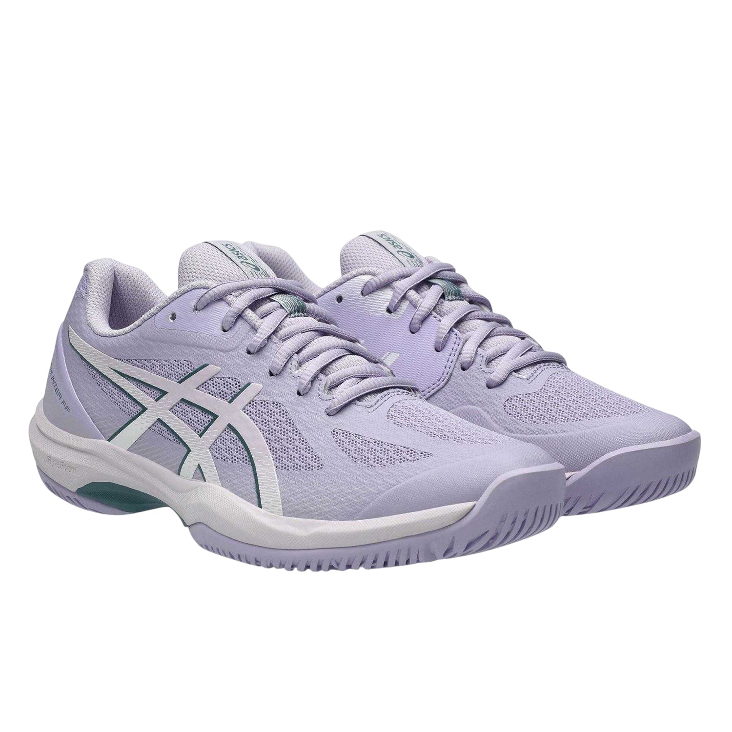 White - Side - Asics Womens-Ladies Hunter Badminton Trainers