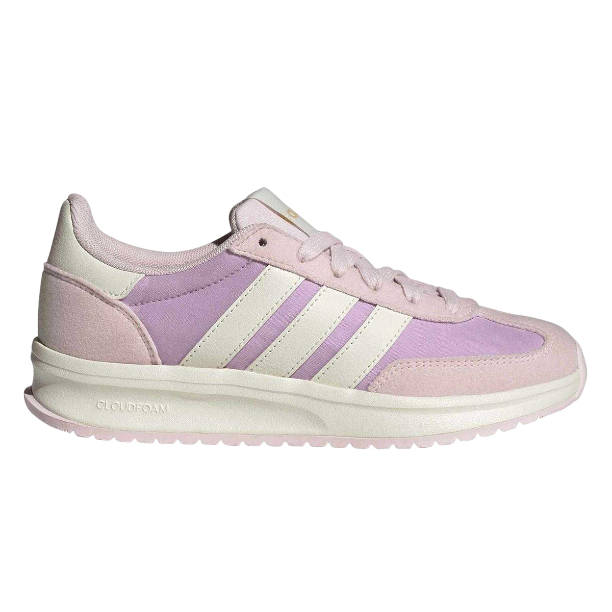Off White-Pink - Front - Adidas Womens-Ladies Run 70s 2.0 Suede Trainers