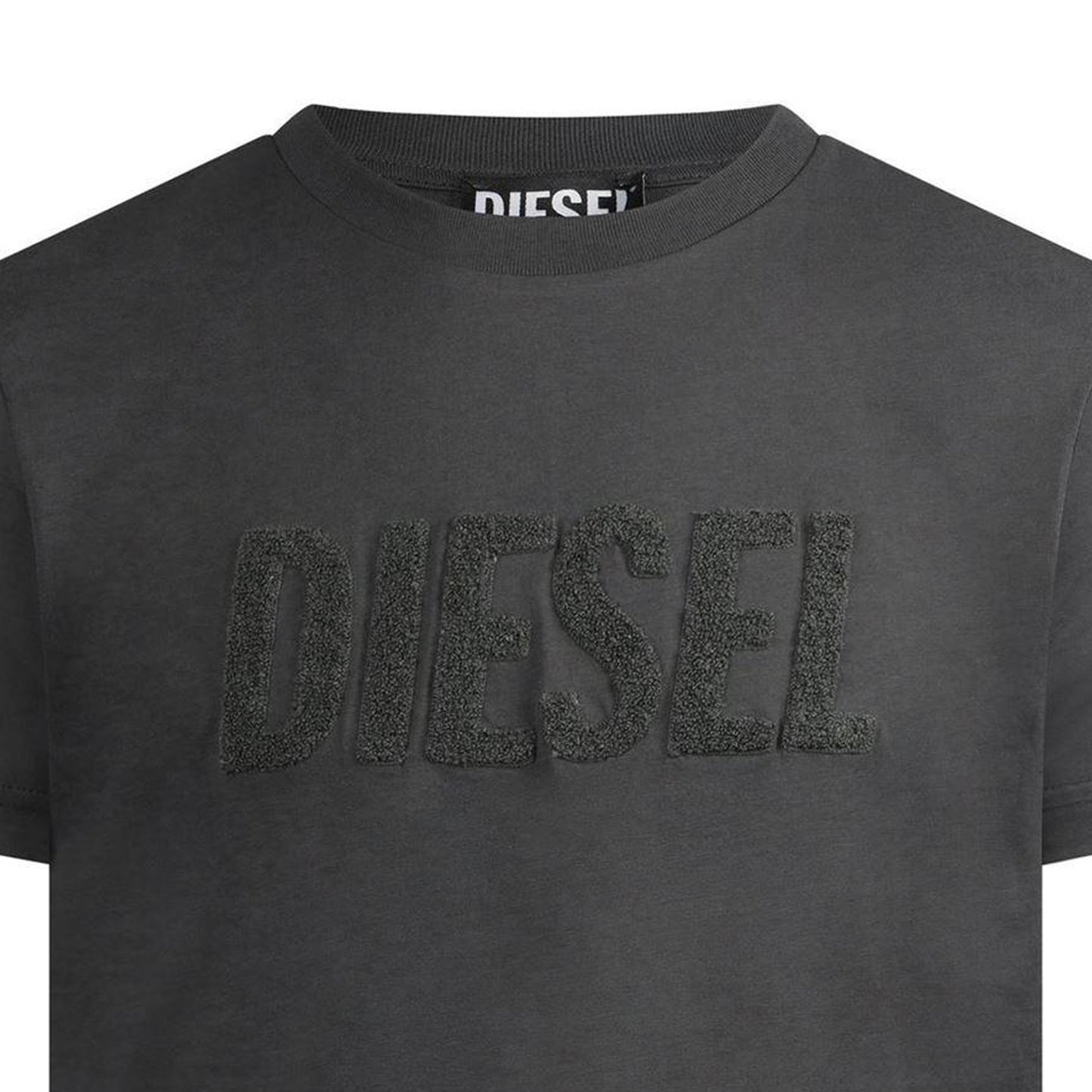 Grey - Side - Diesel Mens T Diegor Big Logo T-Shirt