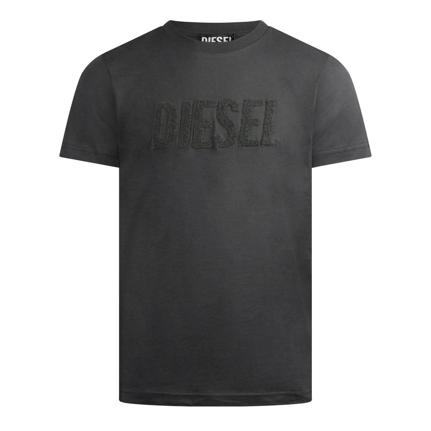 Grey - Front - Diesel Mens T Diegor Big Logo T-Shirt