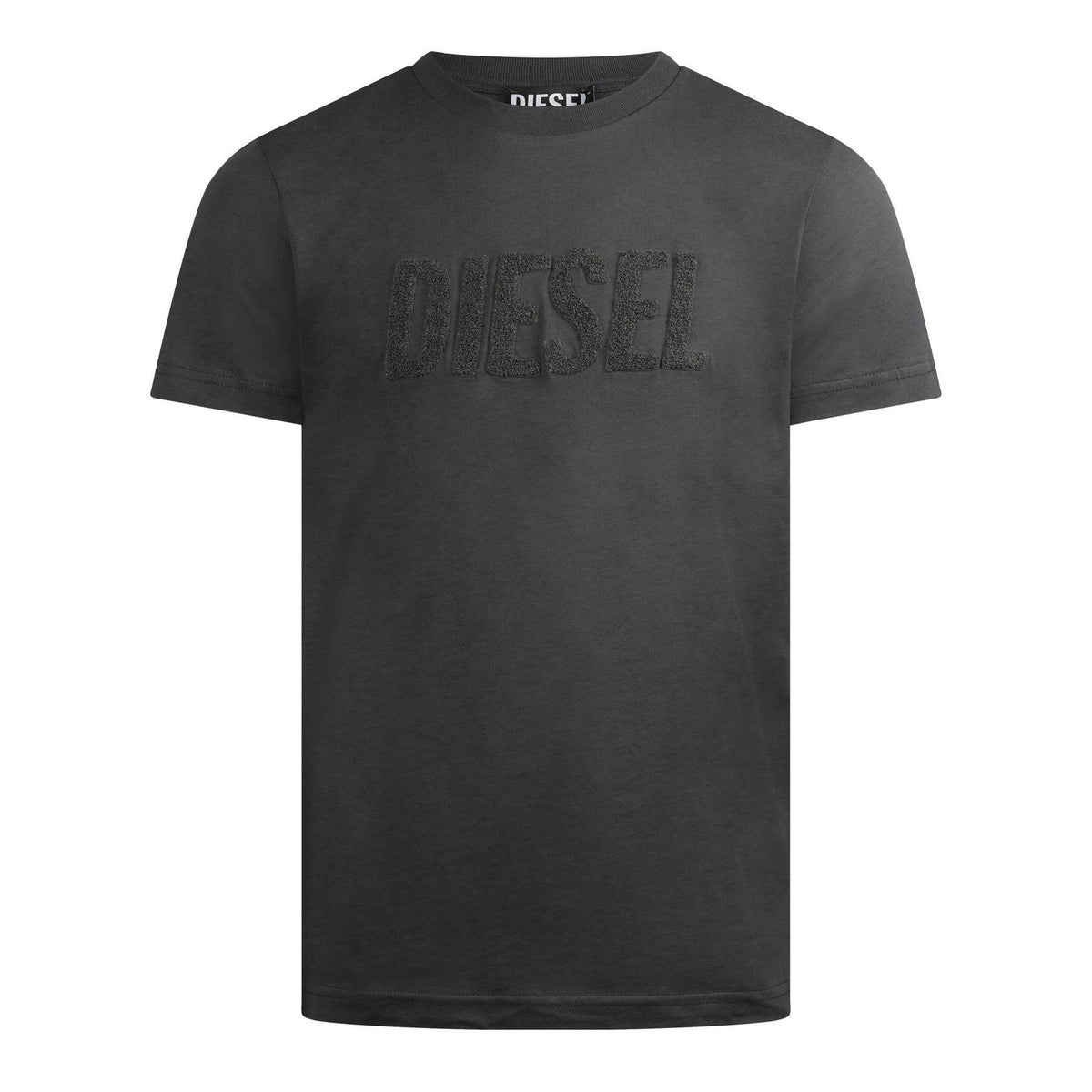 Grey - Front - Diesel Mens T Diegor Big Logo T-Shirt