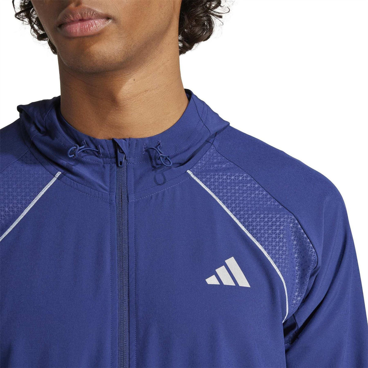 Dark Blue - Side - Adidas Mens Tech Logo Technical Jacket