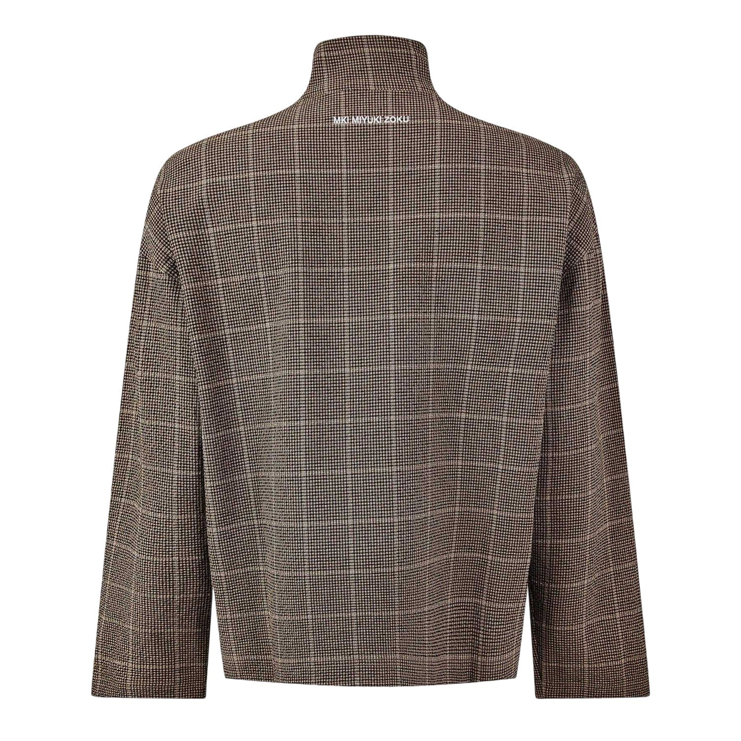 Brown - Back - MKI MIYUKI ZOKU Mens Checked Overshirt