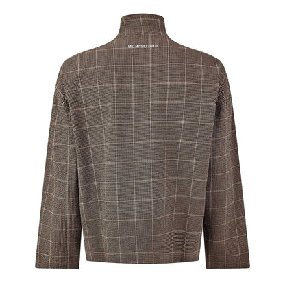 Brown - Back - MKI MIYUKI ZOKU Mens Checked Overshirt