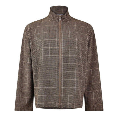 Brown - Front - MKI MIYUKI ZOKU Mens Checked Overshirt