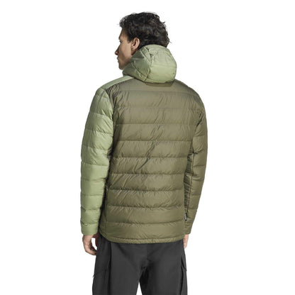 Olive Strata-Evergreen - Back - Adidas Mens Mt Down Hooded Jacket