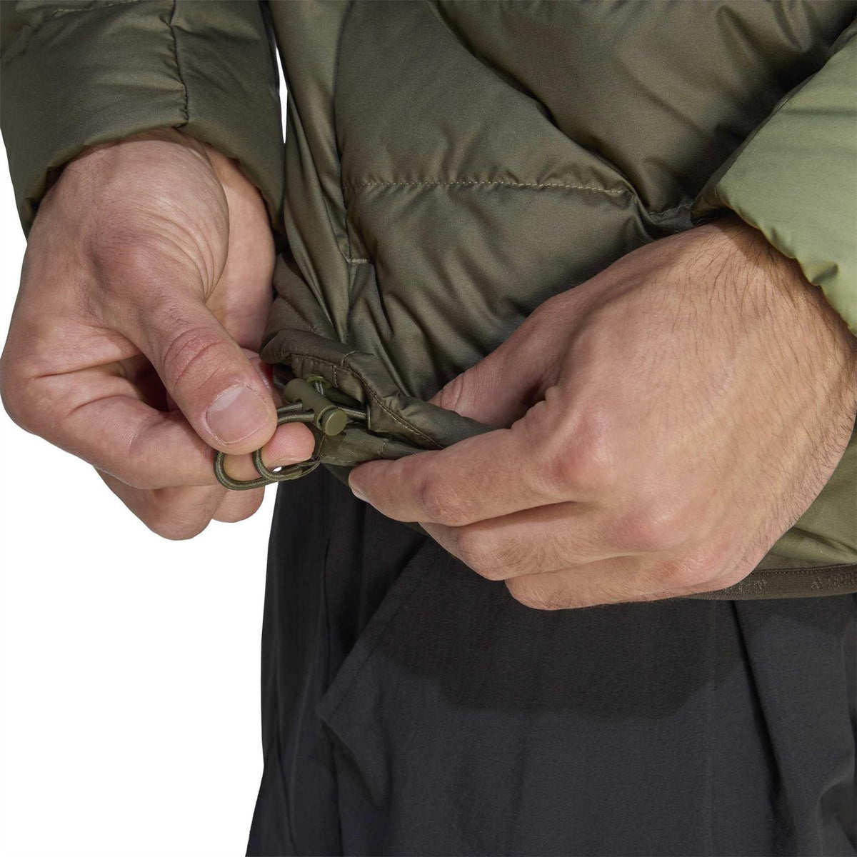 Olive Strata-Evergreen - Lifestyle - Adidas Mens Mt Down Hooded Jacket