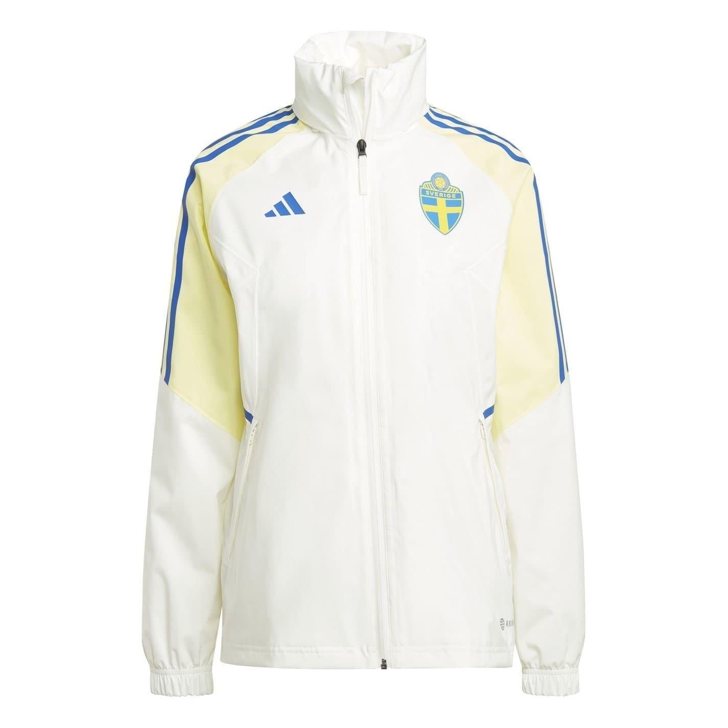 Off White - Front - Adidas Womens-Ladies Sweden FA Anthem Jacket