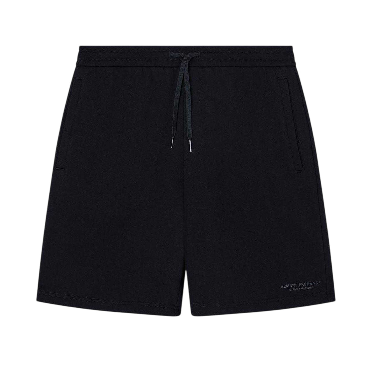 Black - Front - Armani Exchange Mens Fleece Relaxed Fit Sweat Shorts