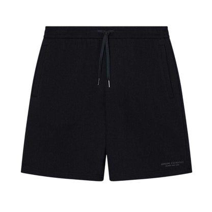 Black - Front - Armani Exchange Mens Fleece Relaxed Fit Sweat Shorts