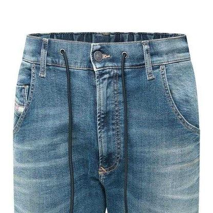 Blue Denim - Side - Diesel Mens Krooley-E-NE Tapered Jeans