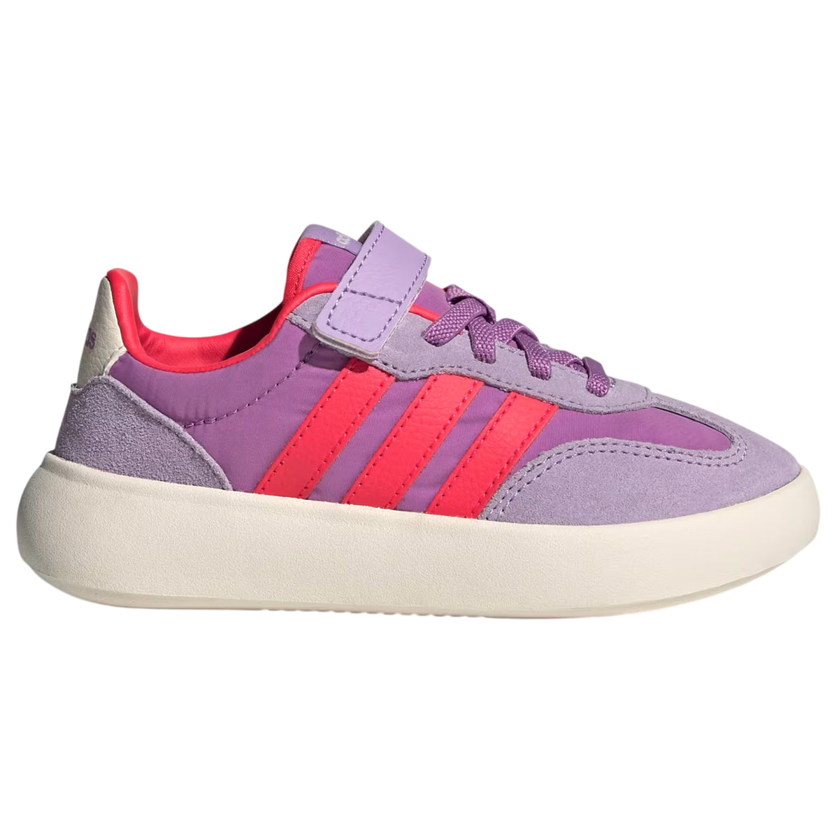 Purple - Front - Adidas Childrens-Kids Barreda Decode 3 Stripes Suede Platform Trainers