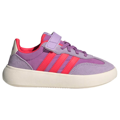 Purple - Front - Adidas Childrens-Kids Barreda Decode 3 Stripes Suede Platform Trainers