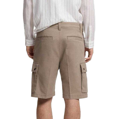 Brown - Back - Hugo Mens Stretch Cargo Shorts
