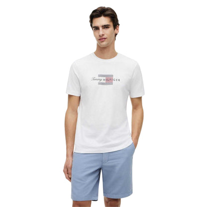White - Pack Shot - Tommy Hilfiger Mens Script Logo T-Shirt