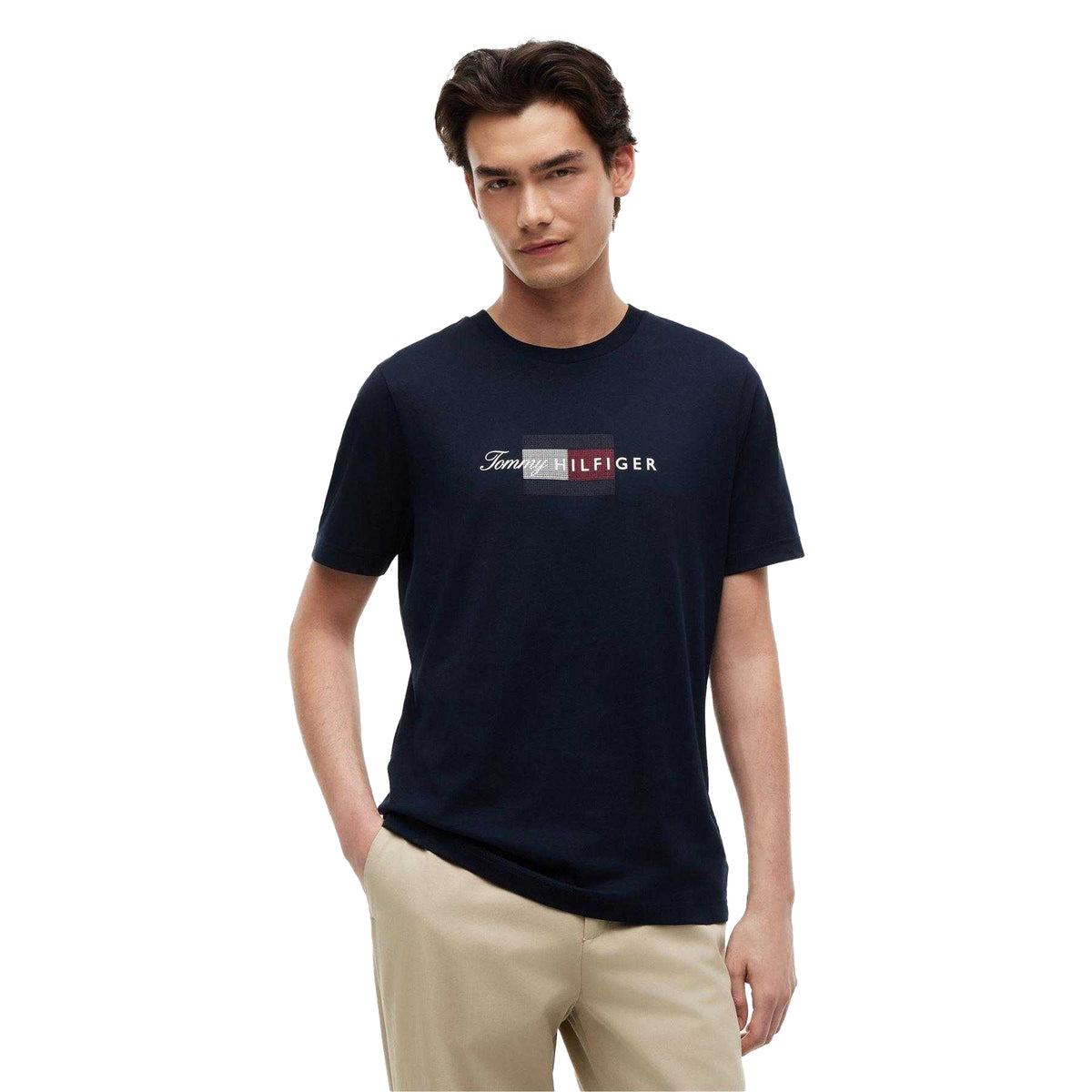 Desert Sky - Lifestyle - Tommy Hilfiger Mens Script Logo T-Shirt