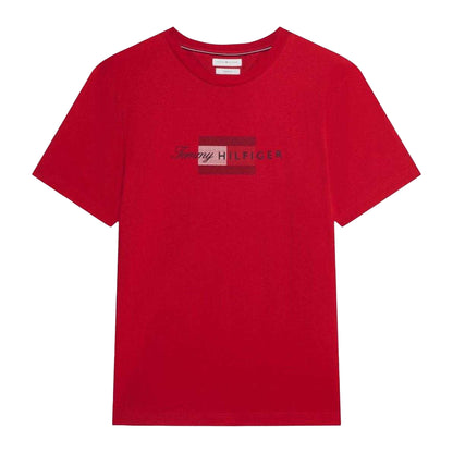 Red - Front - Tommy Hilfiger Mens Script Logo T-Shirt