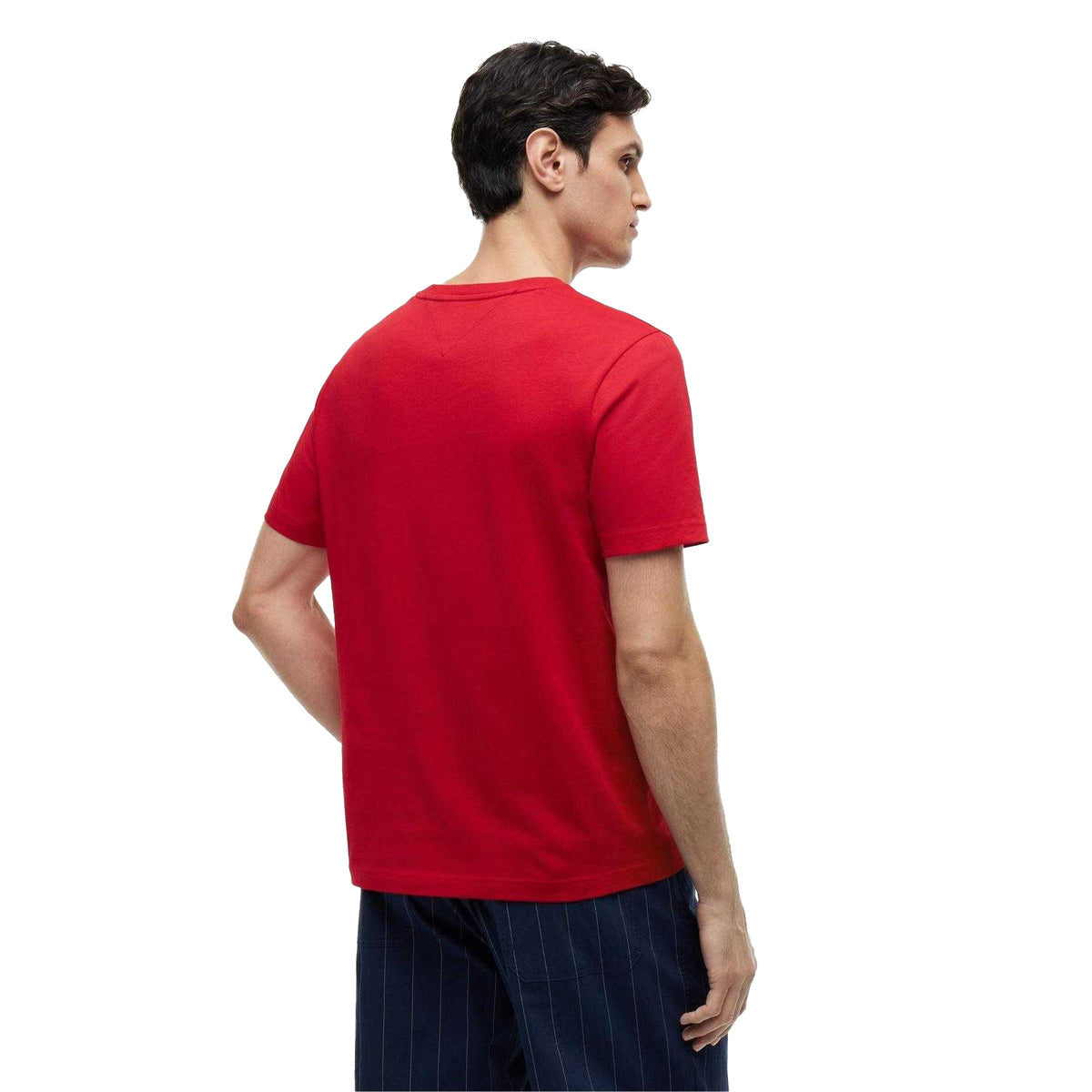 White - Front - Tommy Hilfiger Mens Script Logo T-Shirt