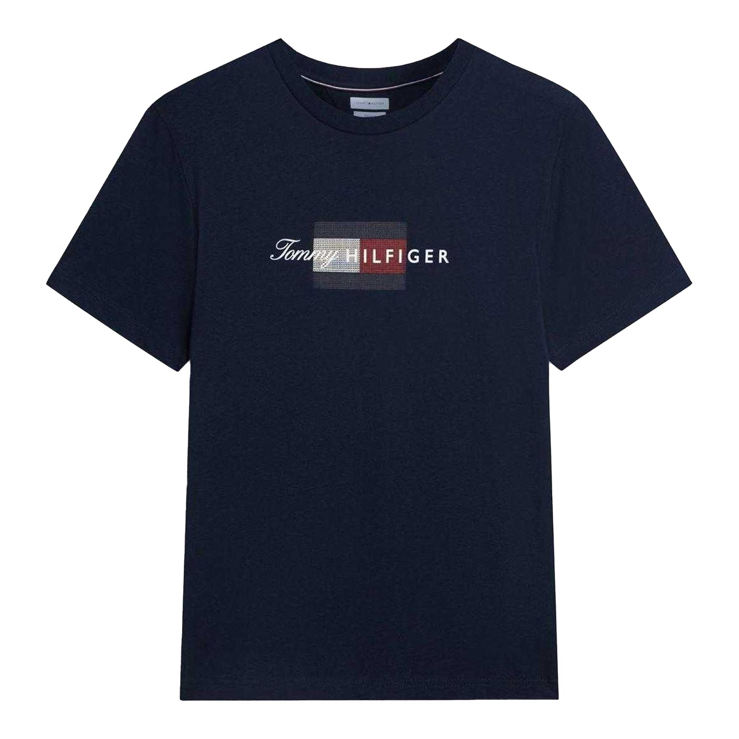 Desert Sky - Front - Tommy Hilfiger Mens Script Logo T-Shirt
