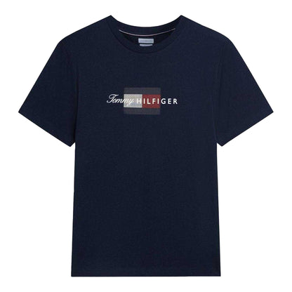 Desert Sky - Front - Tommy Hilfiger Mens Script Logo T-Shirt