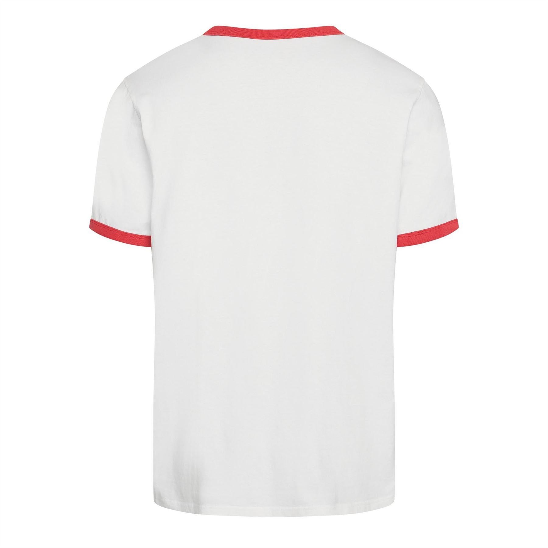 Bright White - Back - Levis Mens Embroidered Logo Ringer T-Shirt