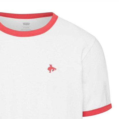 Bright White - Side - Levis Mens Embroidered Logo Ringer T-Shirt