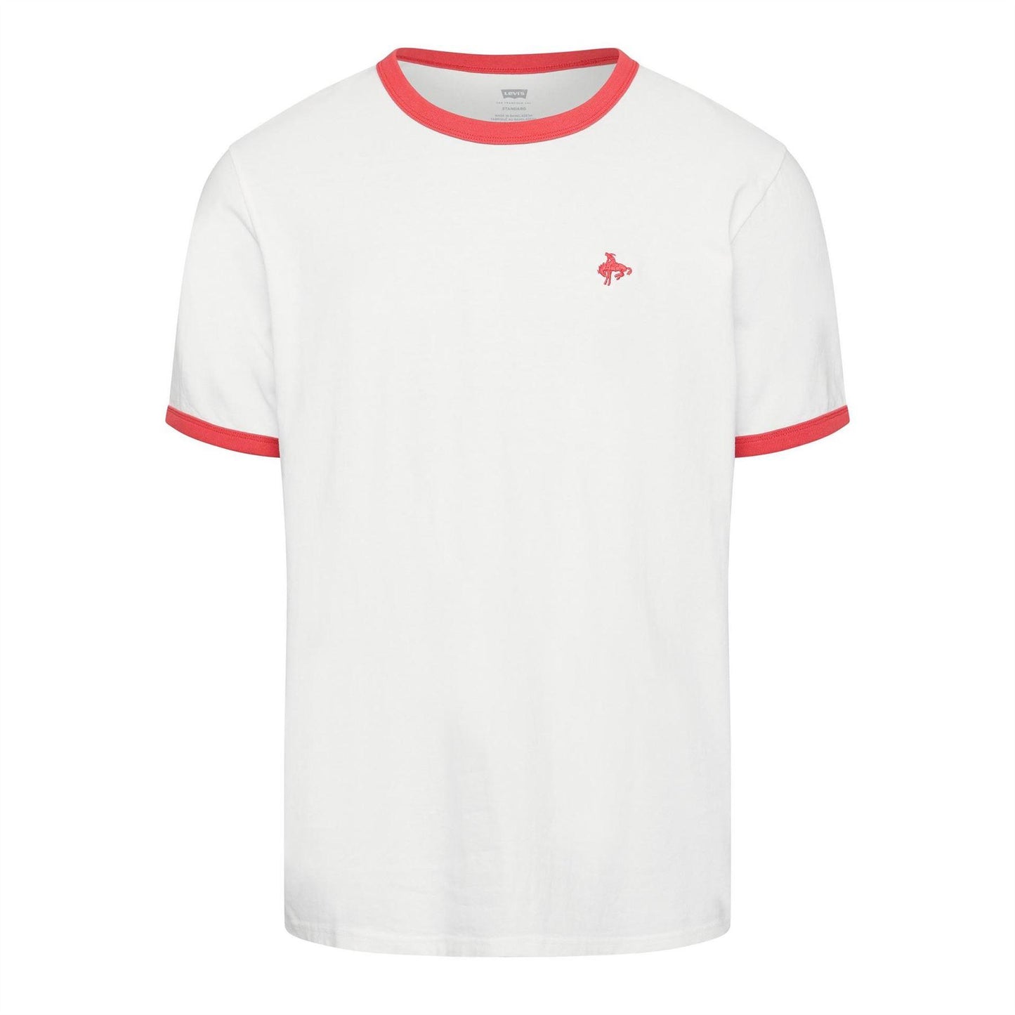 Bright White - Front - Levis Mens Embroidered Logo Ringer T-Shirt